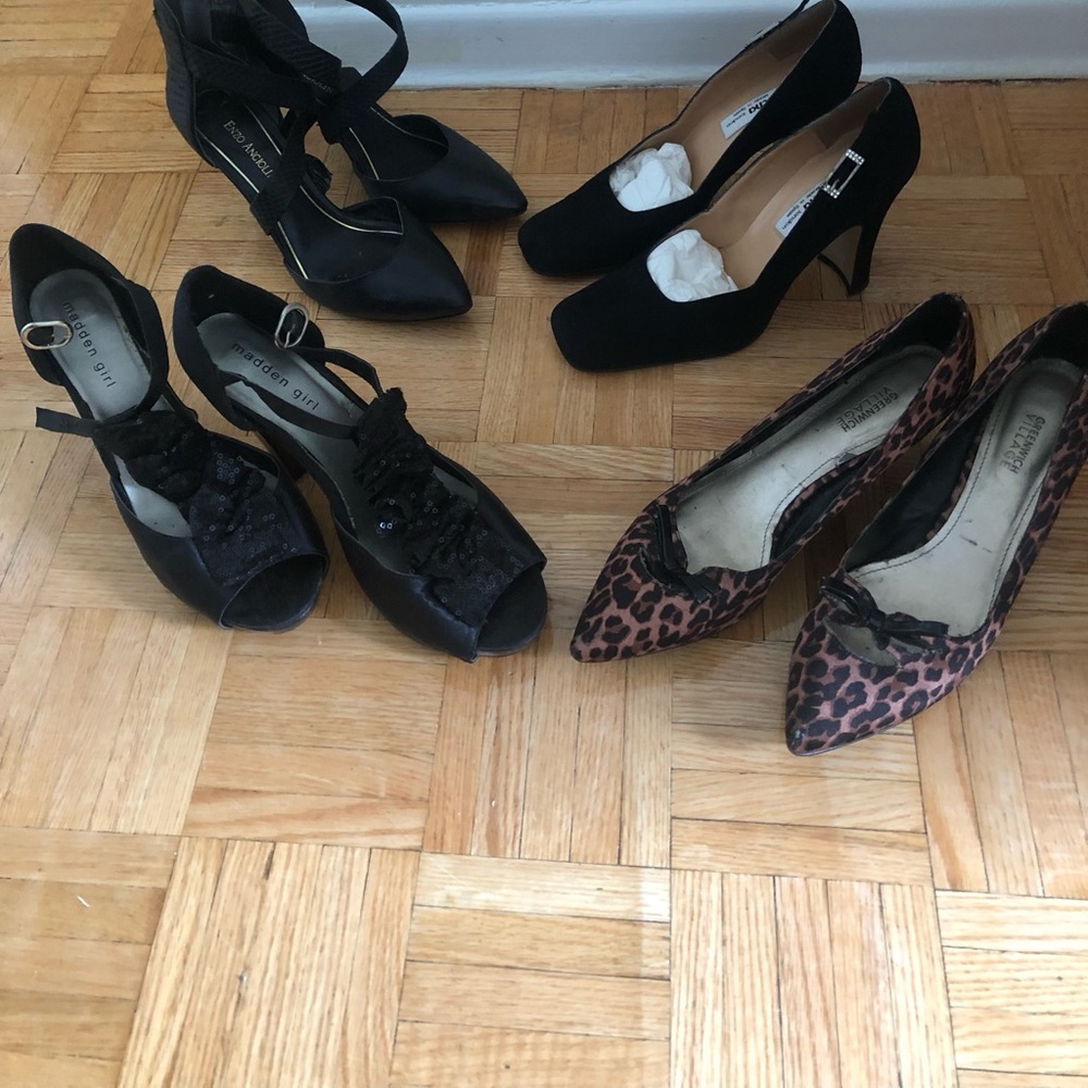 4 pairs beautiful shoes, 1 pair boots
